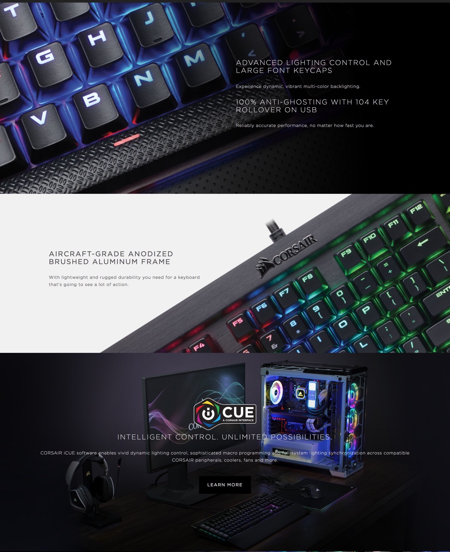 Corsair K70 LUX RGB Mechanical Gaming Keyboard Cherry MX Blue F 1Tech